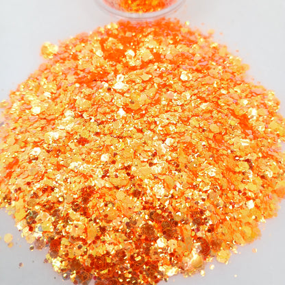 Solar Flare Iridescent Glitter – Fiery Orange & Gold Sparkle