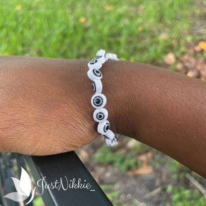 Evil Eye Bracelet Collection | Flat 8mm Beaded Protective Bracelet in Various Colors