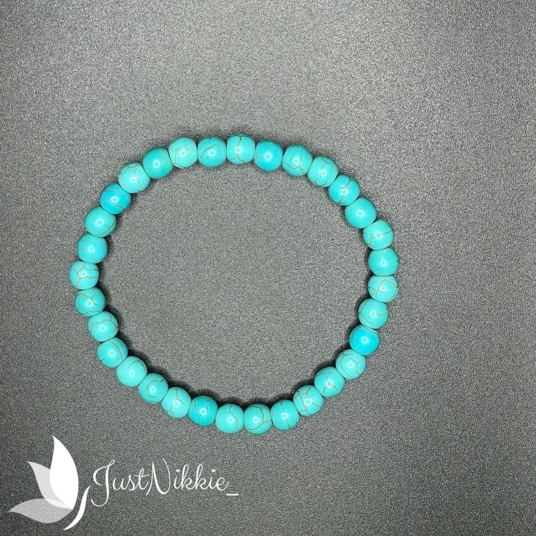 Teal Serenade Bracelet | Turquoise Beaded Stretch Bracelet