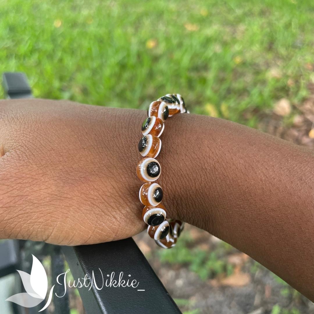 Evil Eye Bracelet Collection | 8mm Round Beaded Protective Bracelets in Various Colors
