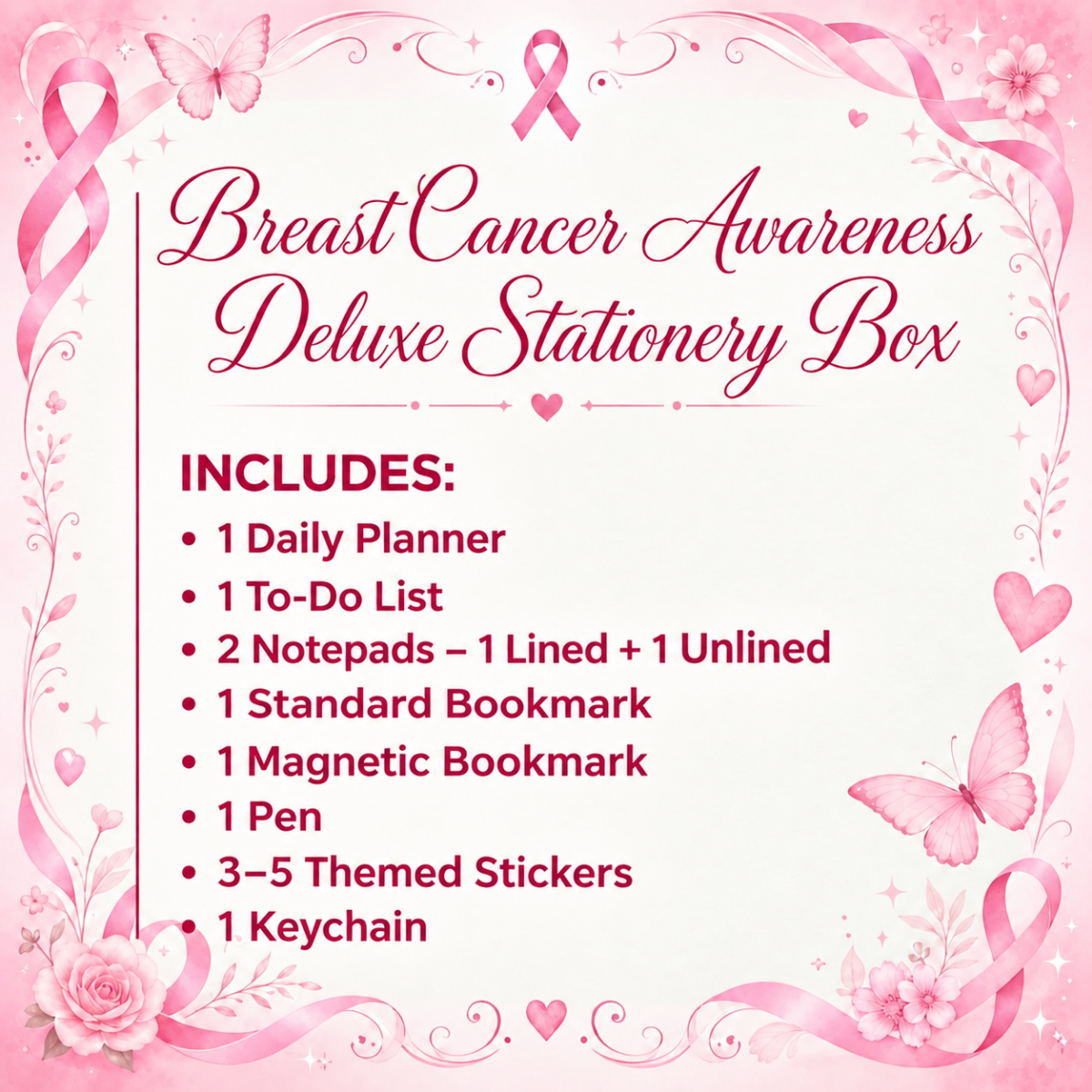 Breast Cancer Awareness Deluxe Stationery Box