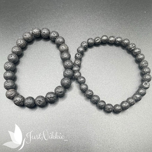Grounded Strength Bracelet | Black Lava Stone Beaded Bracelet