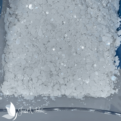 White Whisper Metallic Chunky Glitter Mix – Pure White Glitter
