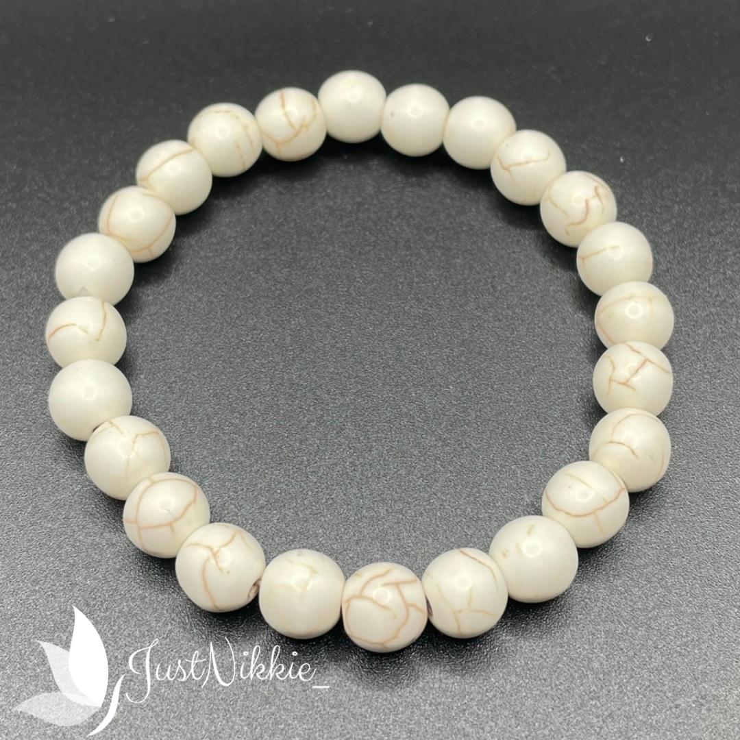 Pure Serenity Bracelet | White Howlite Natural Stone Beaded Bracelet