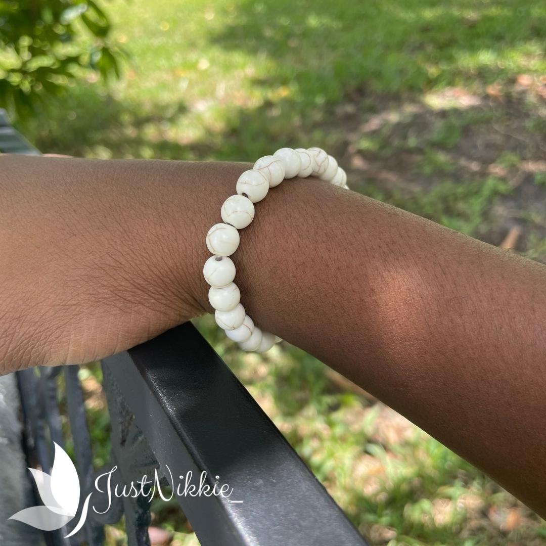 Pure Serenity Bracelet | White Howlite Natural Stone Beaded Bracelet