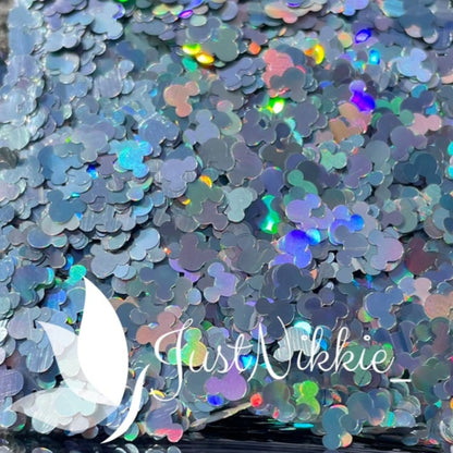 Mickey Power Silver Holographic Shaped Glitter – Eco-Friendly Craft Sparkle