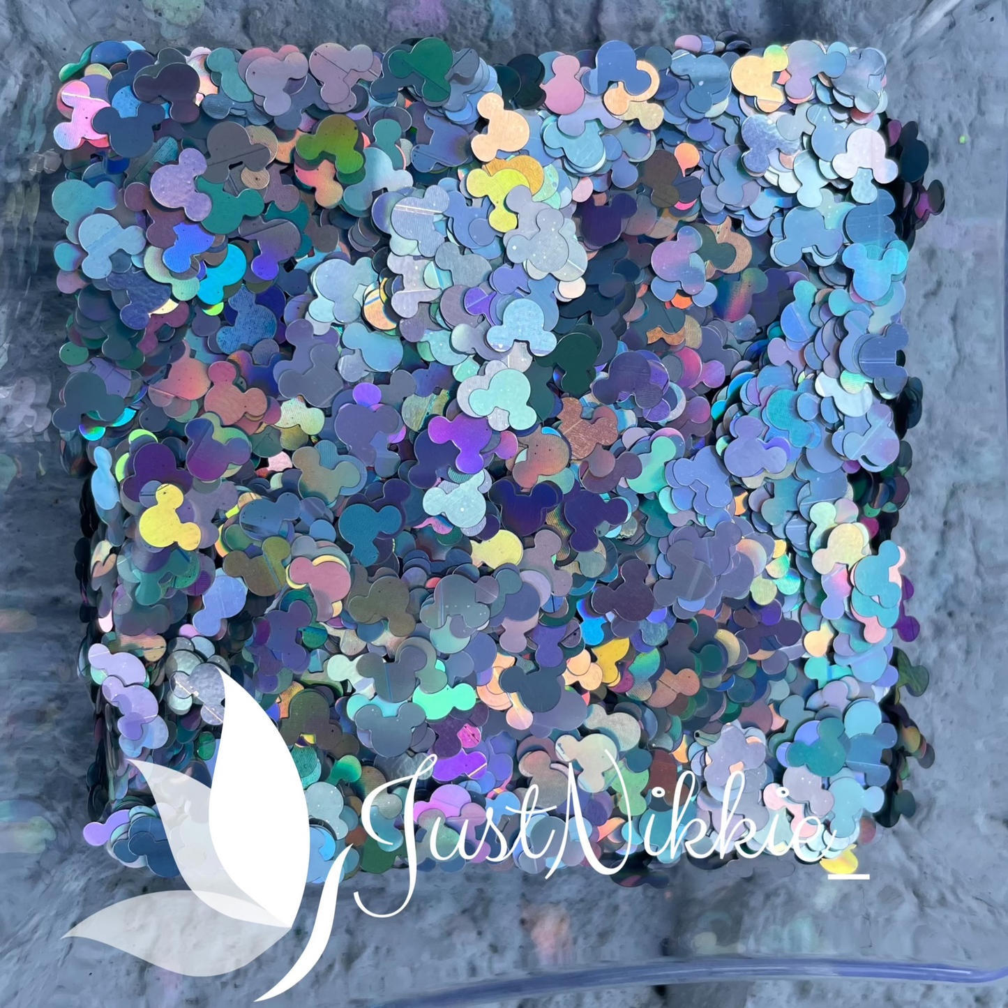 Mickey Power Silver Holographic Shaped Glitter – Eco-Friendly Craft Sparkle
