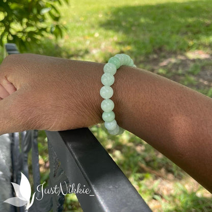 Fresh Minty Delight Bracelet | Natural Mint Green Beaded Bracelet