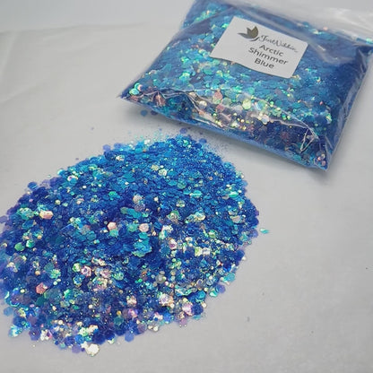 Arctic Shimmer Blue Chunky Iridescent Glitter – Captivating Blue Glitter