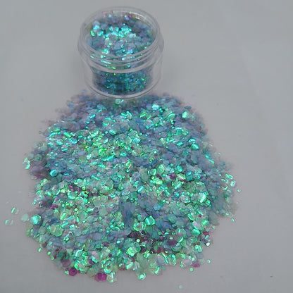 Aqua Wave Iridescent Glitter – Oceanic Blue & Violet Shift