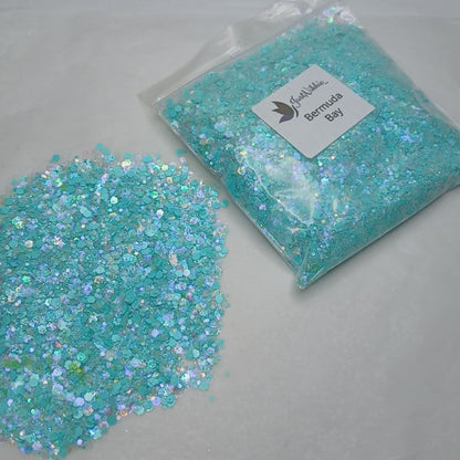 Bermuda Bay Chunky Iridescent Glitter – Tropical Blue-Green Glitter Mix