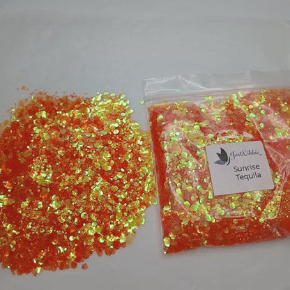 Sunrise Tequila Orange Iridescent Chunky Glitter