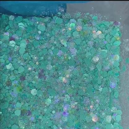 Bermuda Bay Chunky Iridescent Glitter – Tropical Blue-Green Glitter Mix