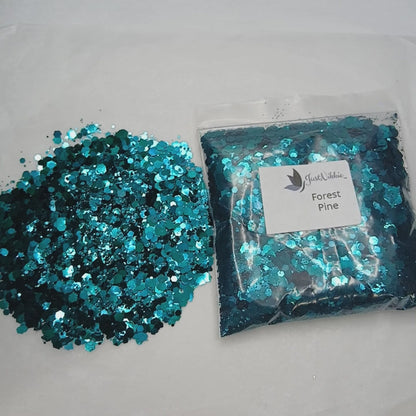 Forest Pine Dark Green Metallic Chunky Glitter – Nature-Inspired Glitter
