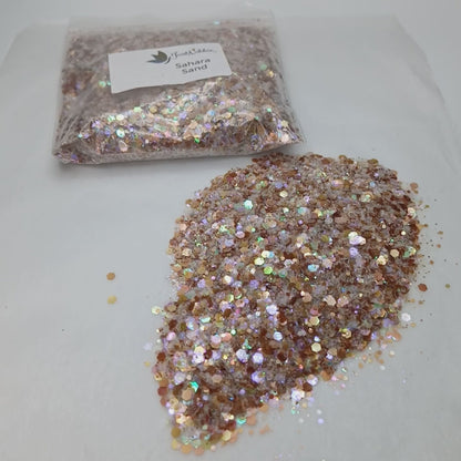 Sahara Sand Iridescent Chunky Glitter -  Golden and Beige Tones Gitter