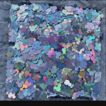 Mickey Power Silver Holographic Shaped Glitter – Eco-Friendly Craft Sparkle