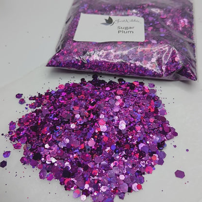 Sugar Plum Dark Pink-Purple Holographic Chunky Glitter