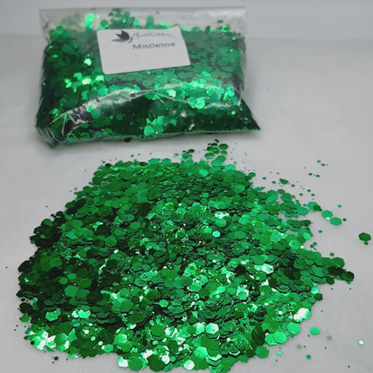 Mistletoe Green Metallic Chunky Glitter