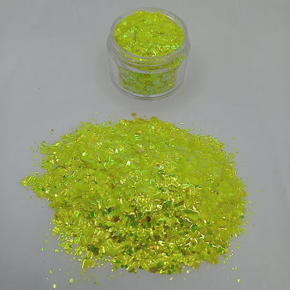 Lemon Drop Iridescent Glitter – Bright Yellow Sparkle