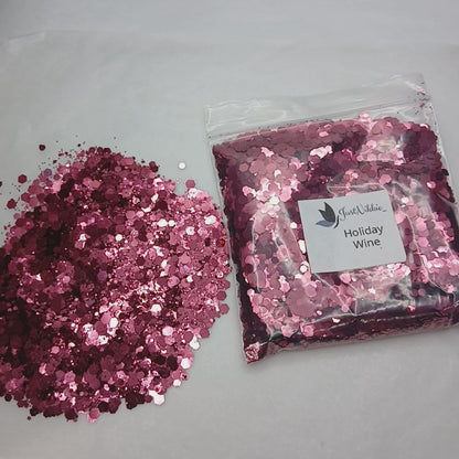Holiday Wine Chunky Maroon Metallic Glitter – Elegant Eco-Friendly Sparkle