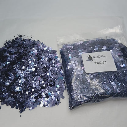 Twilight Dark Navy Blue Metallic Glitter – Chunky Glitter Mix Sparkle