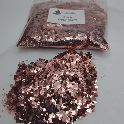 Rose Gold Glam Metallic Chunky Glitter