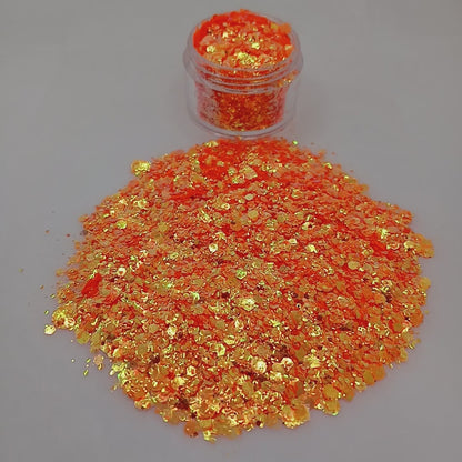 Solar Flare Iridescent Glitter – Fiery Orange & Gold Sparkle