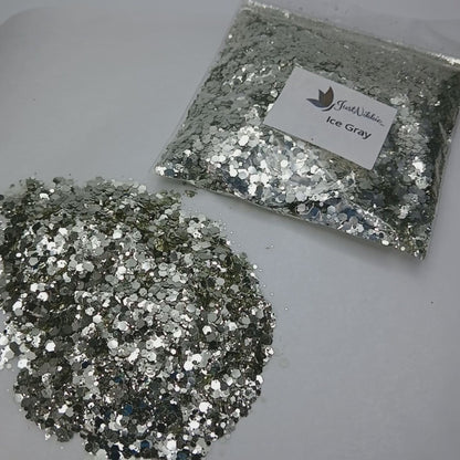 Ice Gray Metallic Chunky Glitter