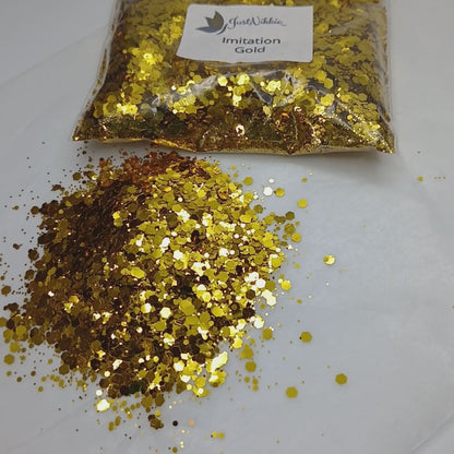 Imitation Gold Chunky Metallic Glitter – Radiant Golden Glitter